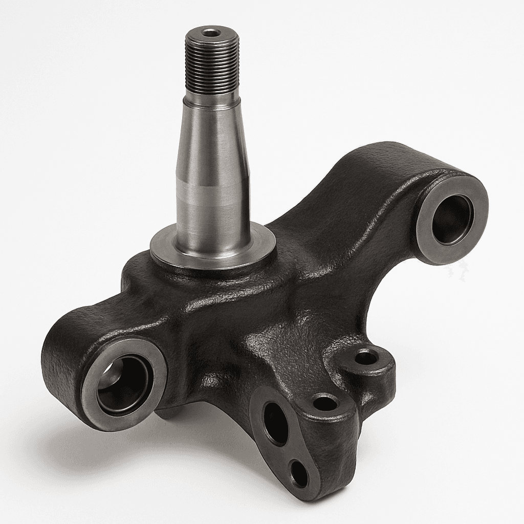 Leaf spring hanger steering knuckle