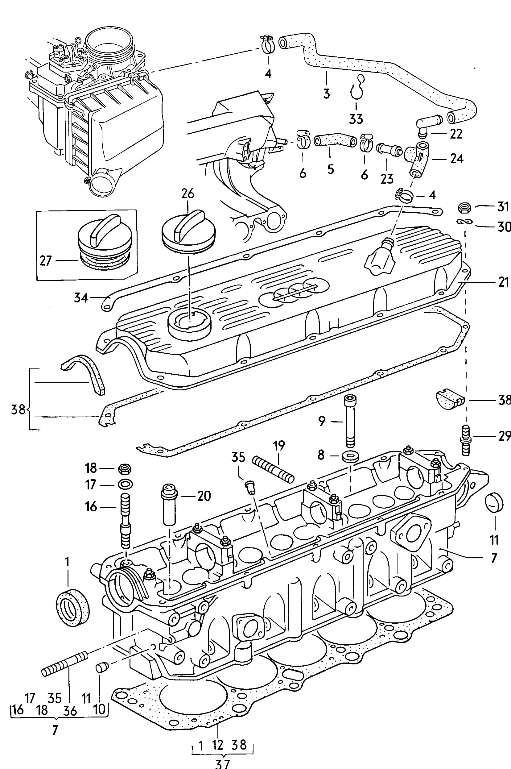 gasket set for cylinderheadM >> WC 139 411 — 1981 — Engine › 5