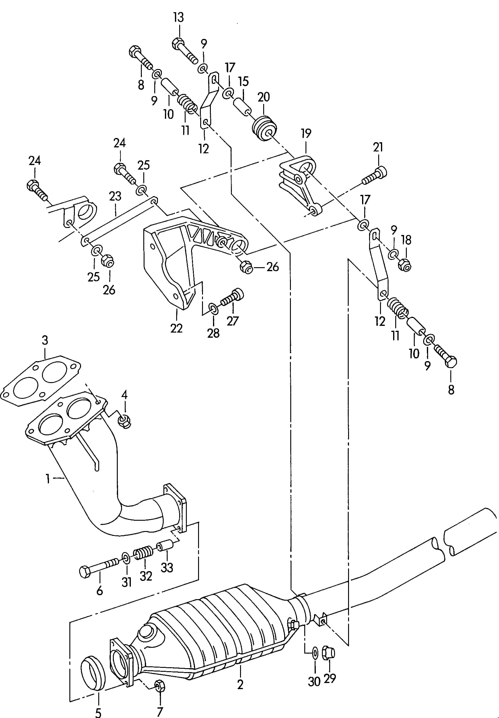 catalytic converterto use for:4A0 131 702 AH — 1995 — Fuel, exhaust, cooling › 25365