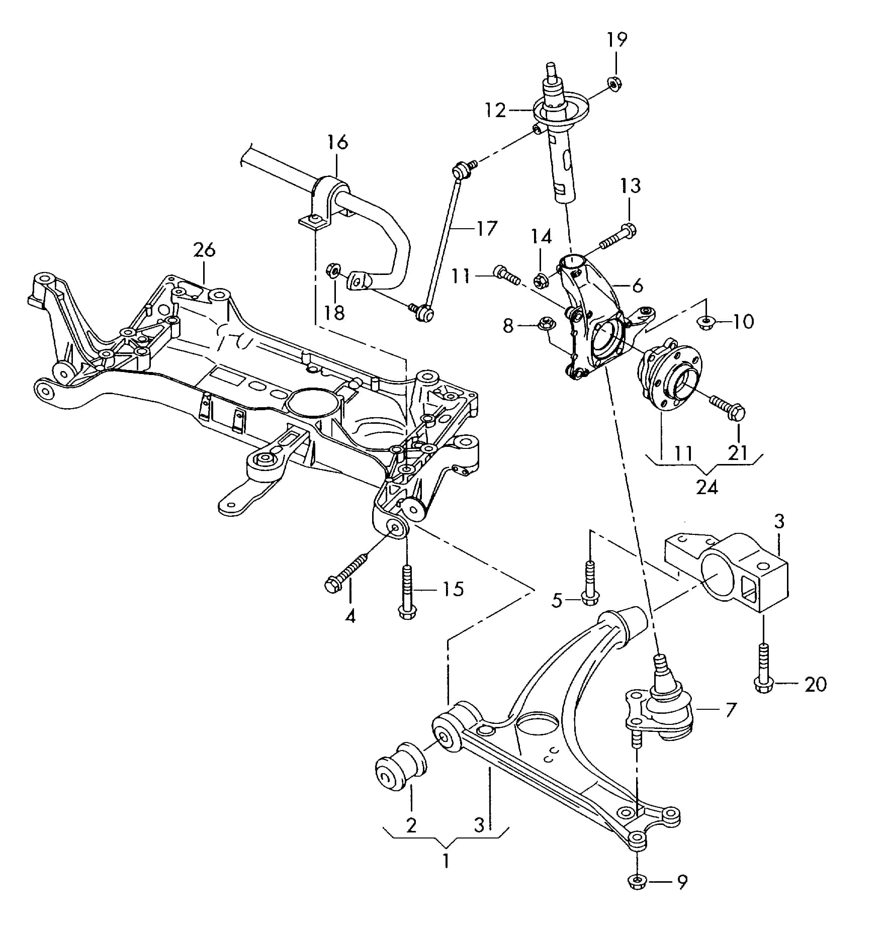 2019 — Front axle, steering › 40700