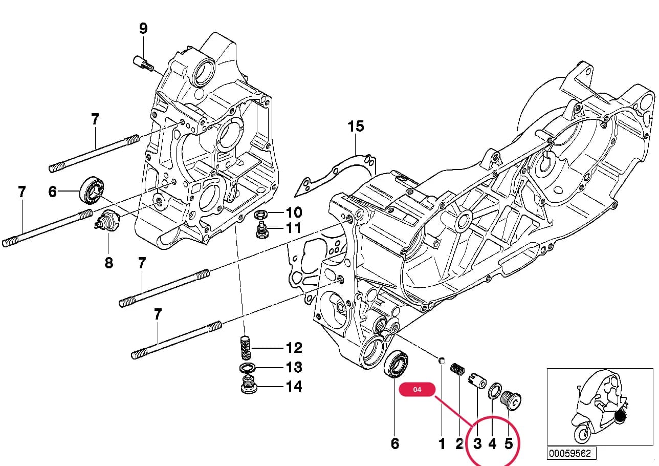 Gasket ring — Motorcycle C1, C1 200 — 11 Engine › 11_2900 Engine housing mounting parts