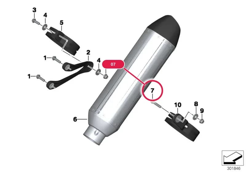 Hex Bolt — Motorcycle S models — 18 Exhaust system › 18_1006 Rear silencer