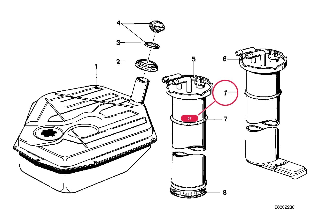 O-ring — BMW Classic 5 E12 — 16 Fuel Supply › 16_0011 FUEL TANK/ATTACHING PARTS