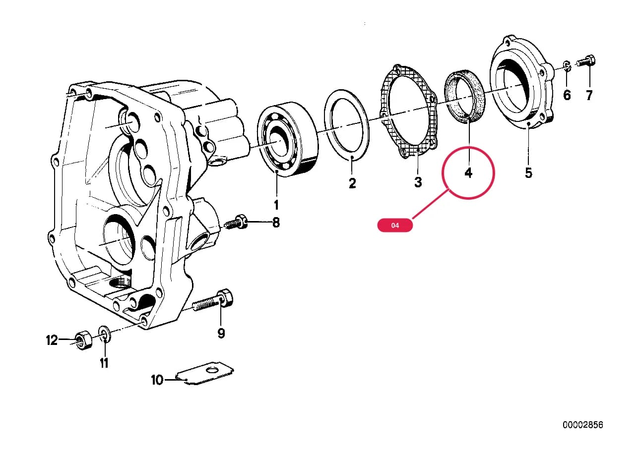 Shaft seal — BMW Classic 5 E12 — 23 Manual Transmission › 23_0315 GETRAG 242 COVER+ATTACH.PARTS