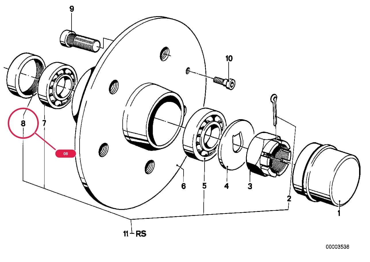 Shaft seal — BMW Classic 5 E12 — 31 Front Axle › 31_0163 Wheel bearings
