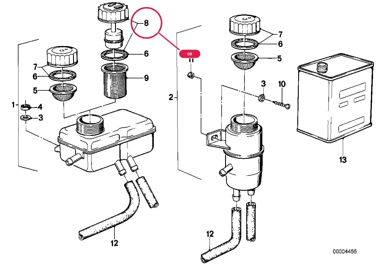 CAP WITH WARNING SWITCH — BMW Classic 5 E12 — 34 Brakes › 34_0227 Expansion tank