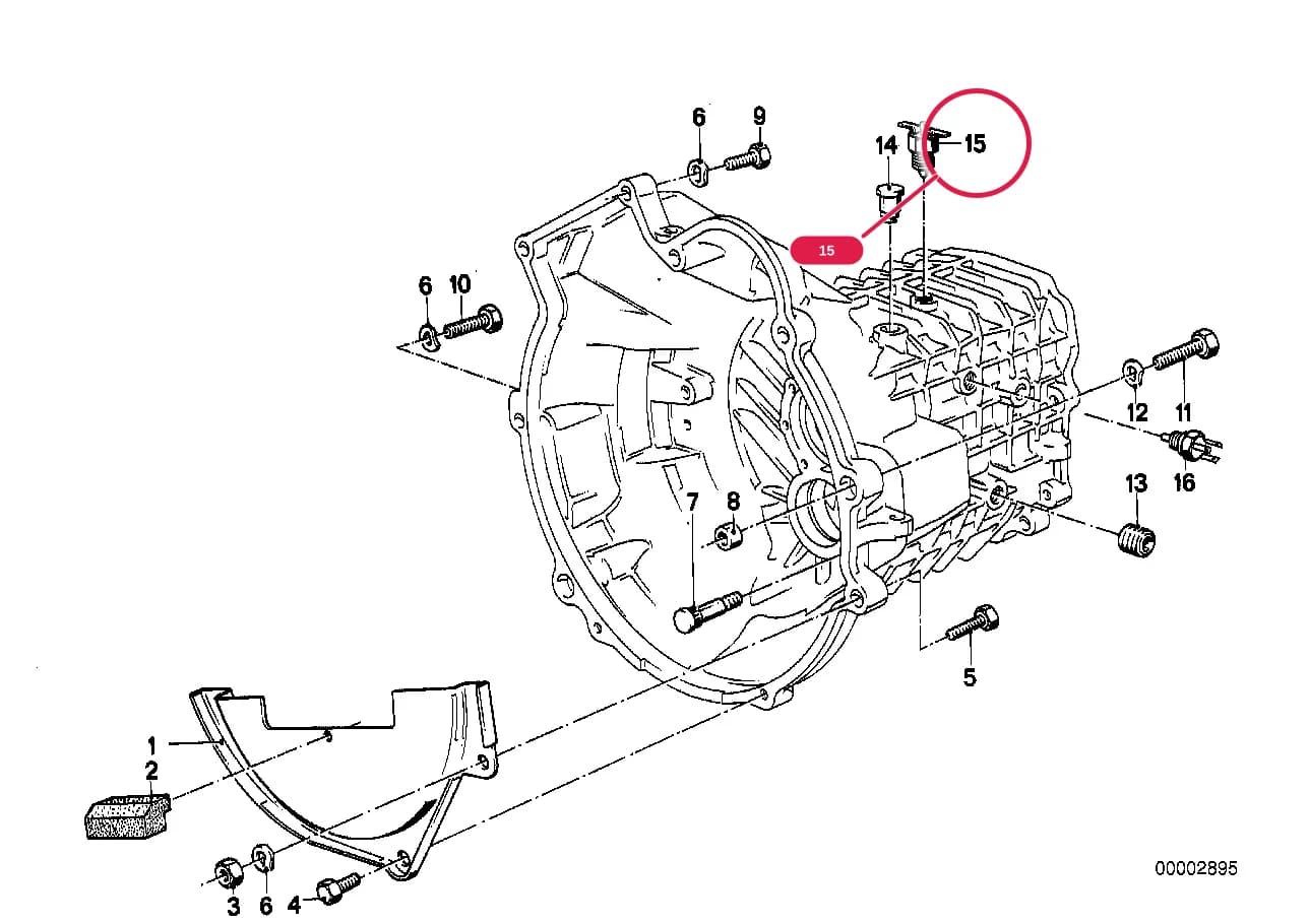 REVERSING LIGHT SWITCH — BMW Classic 3 E21 — 23 Manual Transmission › 23_0458 Transmission mounting parts