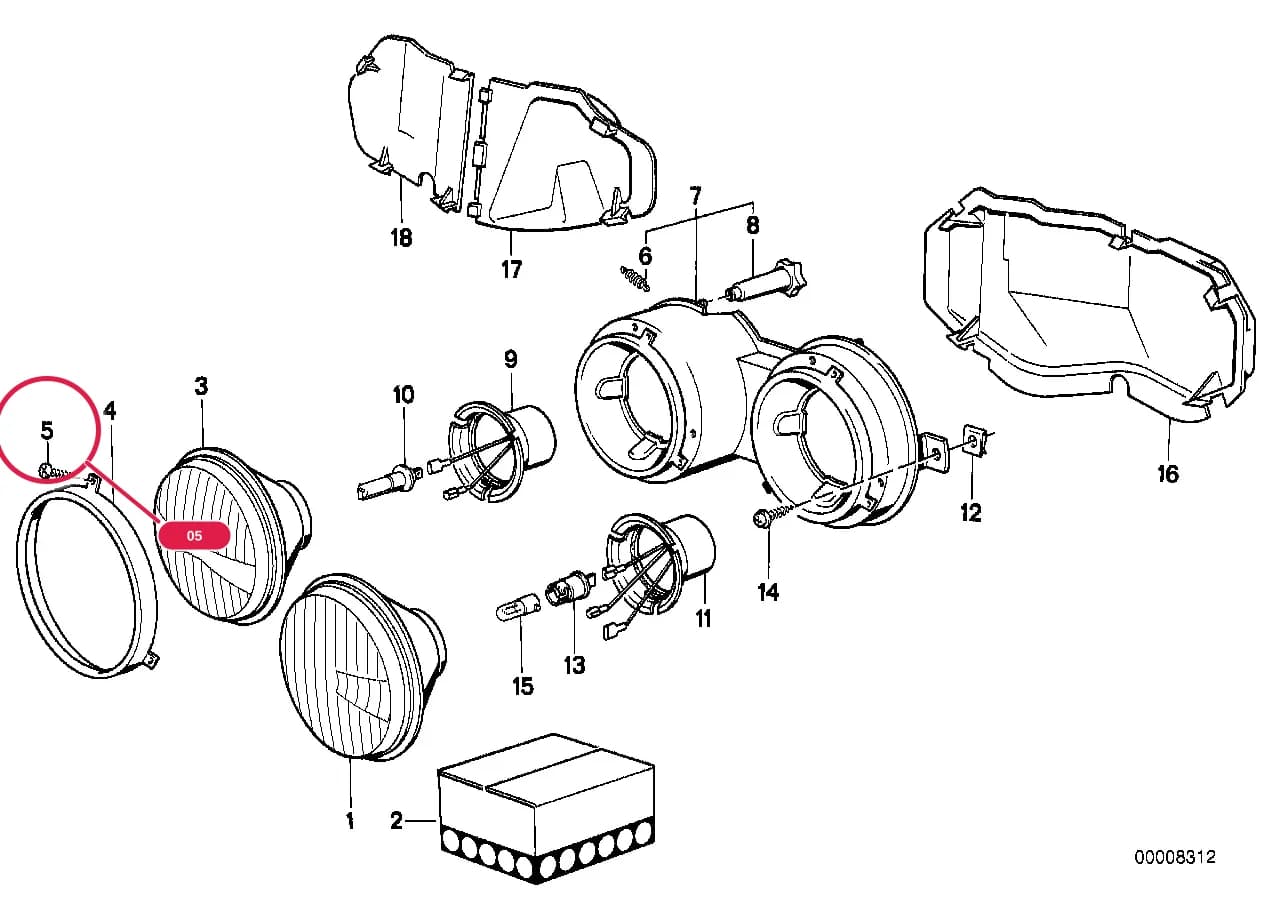 Fillister head self-tapping screw — BMW Classic 3 E21 — 63 Lighting › 63_0024 Single components for headlight