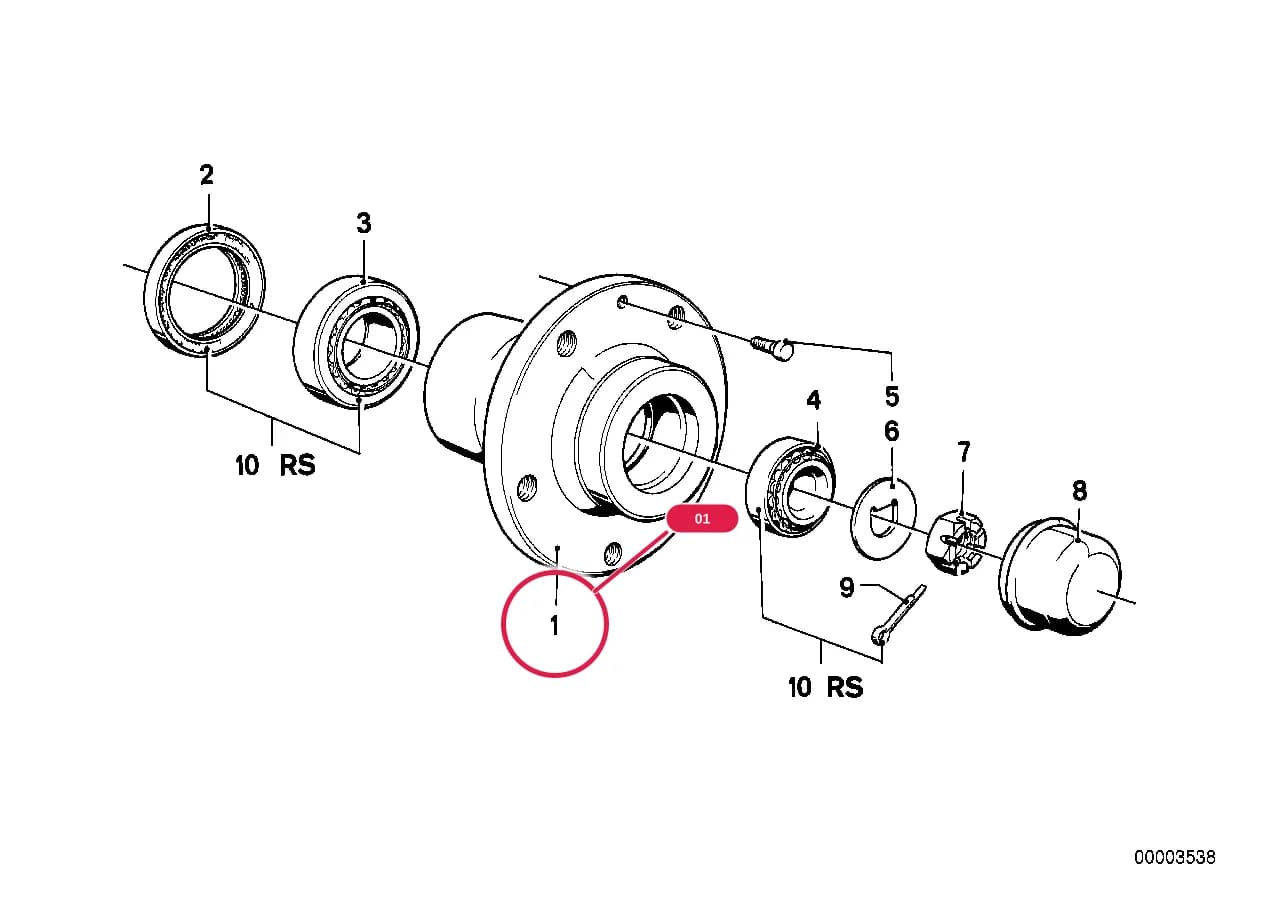 WHEEL HUB — BMW Classic 7 E23 — 31 Front Axle › 31_0168 Wheel bearings