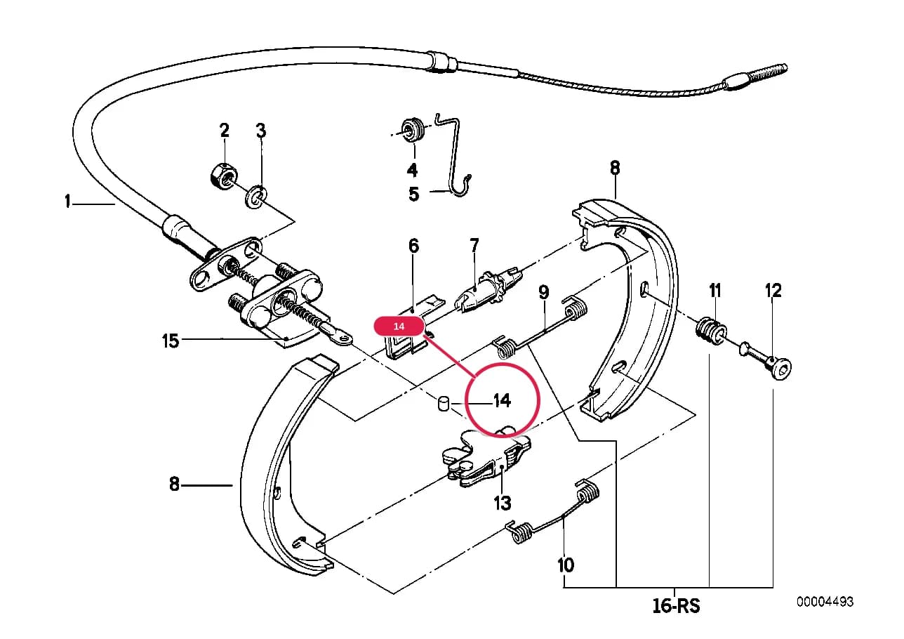 Pin — BMW Classic 7 E23 — 34 Brakes › 34_0309 PARKING BRAKE/BRAKE SHOES