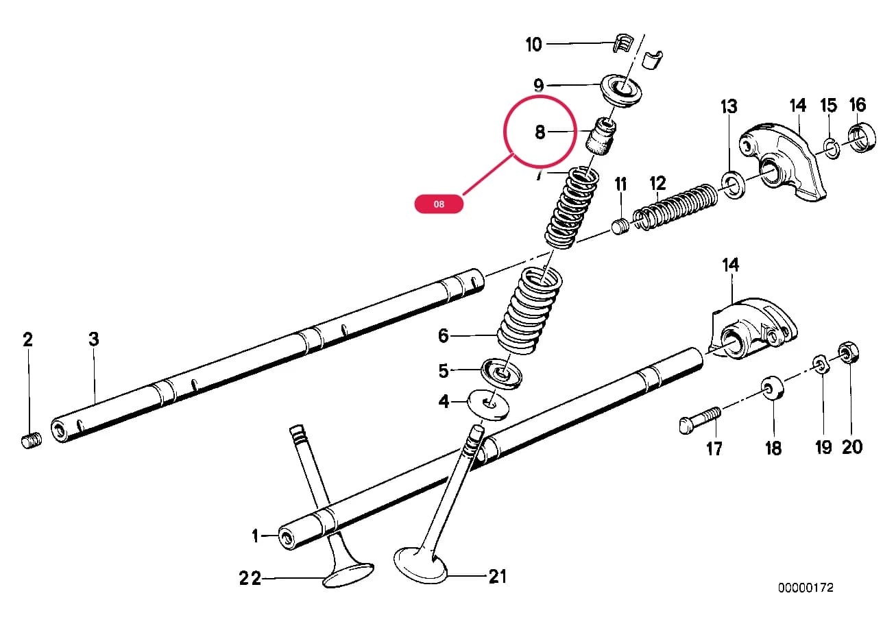 Repair kit valve seal ring — BMW Classic 6 E24 — 11 Engine › 11_0378 Timimg gear - rocker arm/valves