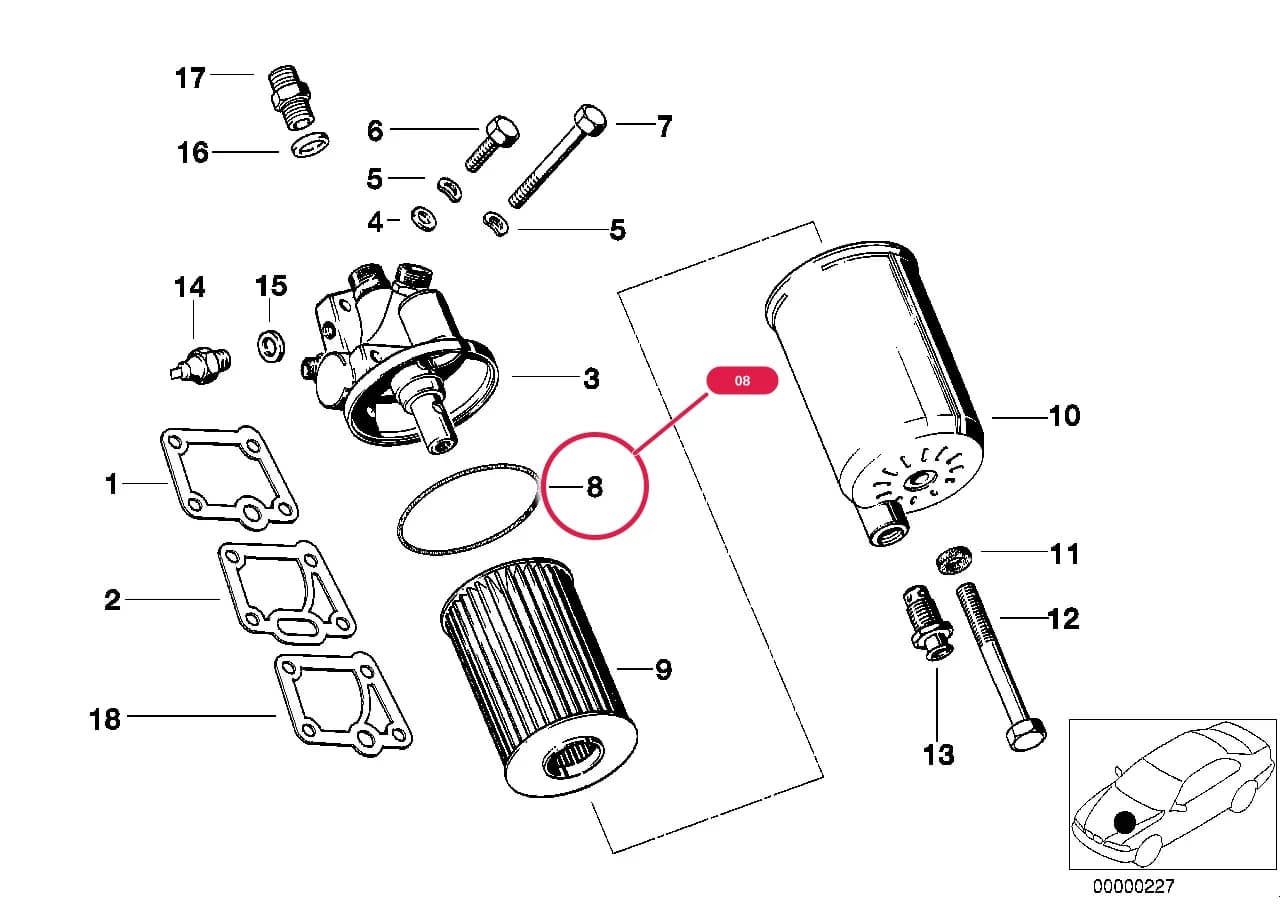 O-ring — BMW Classic 6 E24 — 11 Engine › 11_1940 Lubrication system-Oil filter