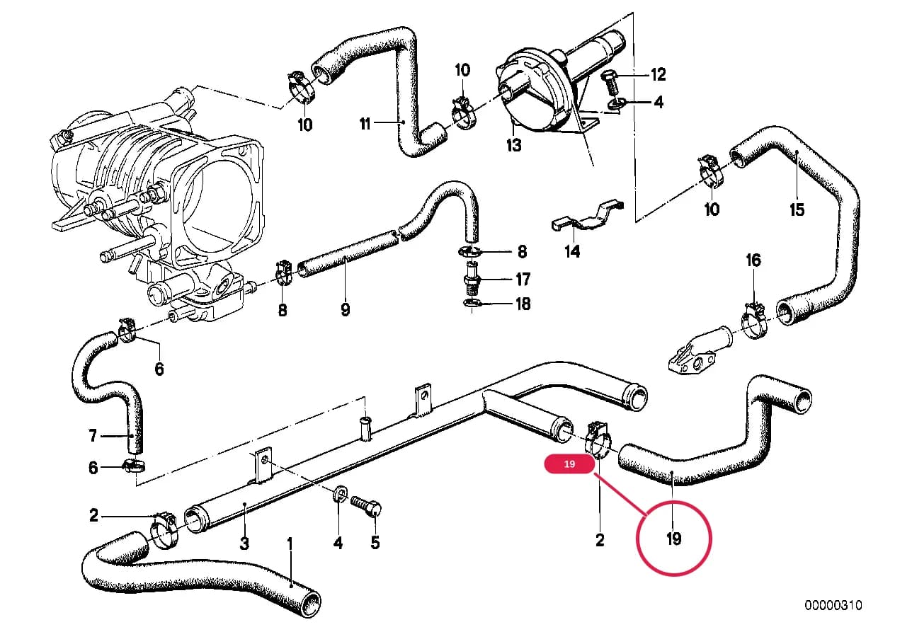 Hose — BMW Classic 6 E24 — 11 Engine › 11_0672 Cooling System Water Hoses