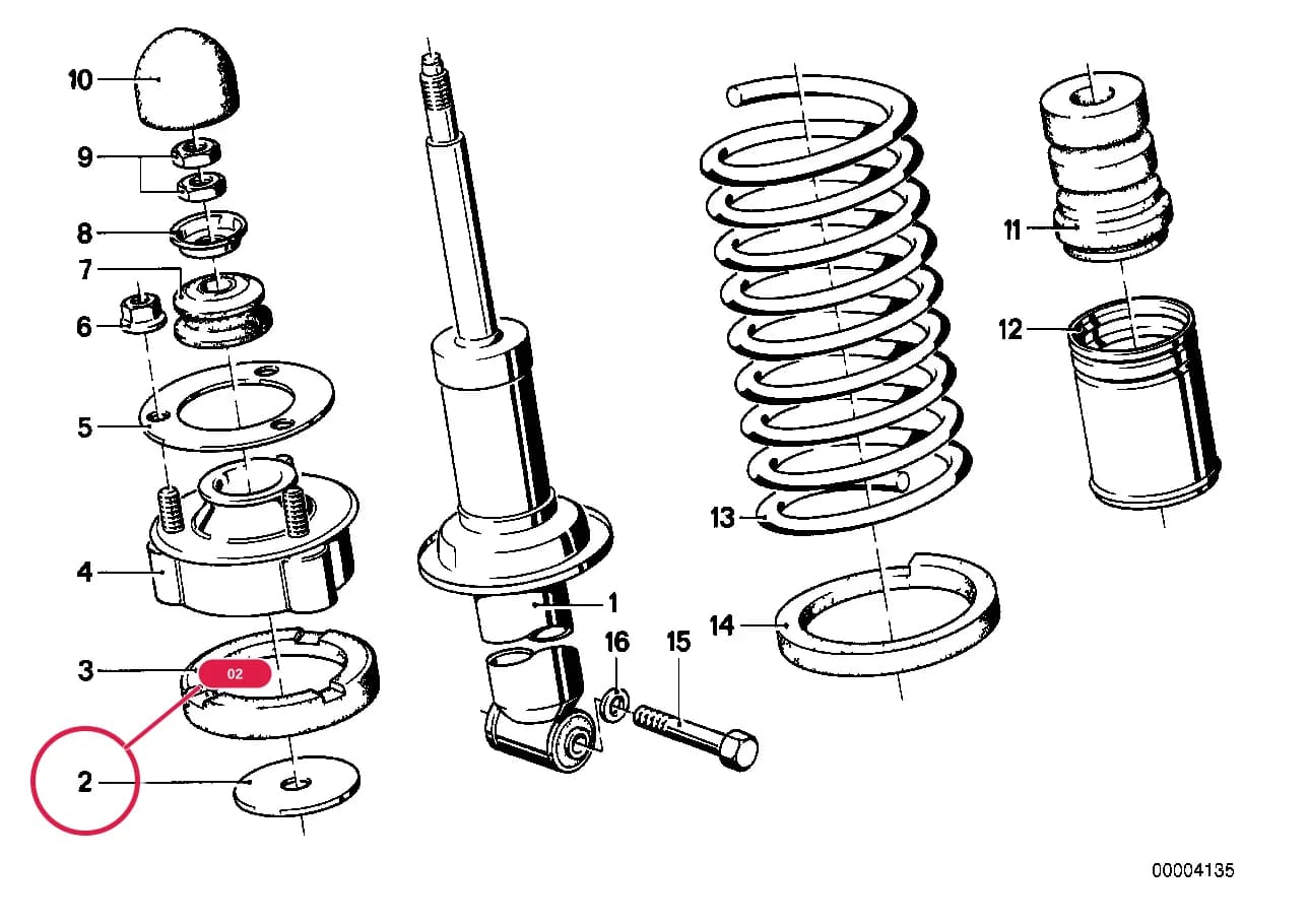 Plate — BMW Classic 6 E24 — 33 Rear Axle › 33_0248 SINGLE COMPONENTS FOR REAR SPRING STRUT