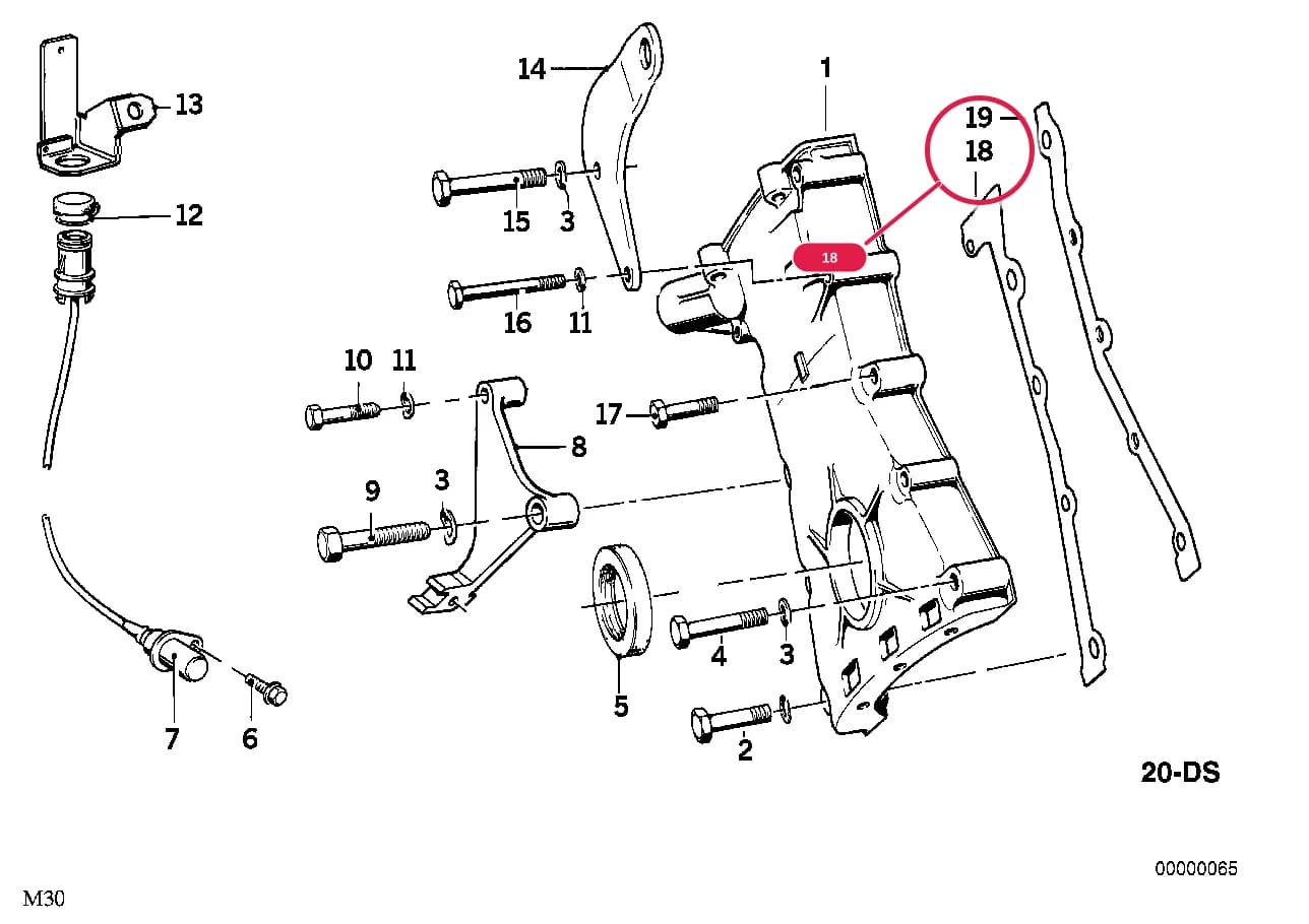 GASKET LEFT ASBESTO-FREE — BMW Classic 6 E24 — 11 Engine › 11_3034 LOWER TIMING CASE