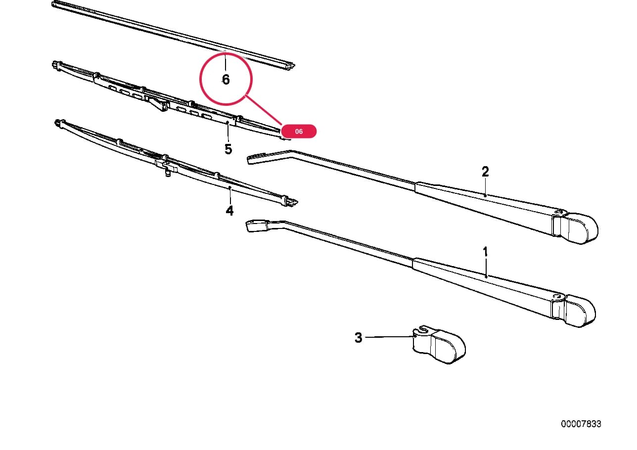 Wiper rubber — BMW Classic M1 E26 — 61 Vehicle electrical system › 61_2414 Wiper arm/wiper blade
