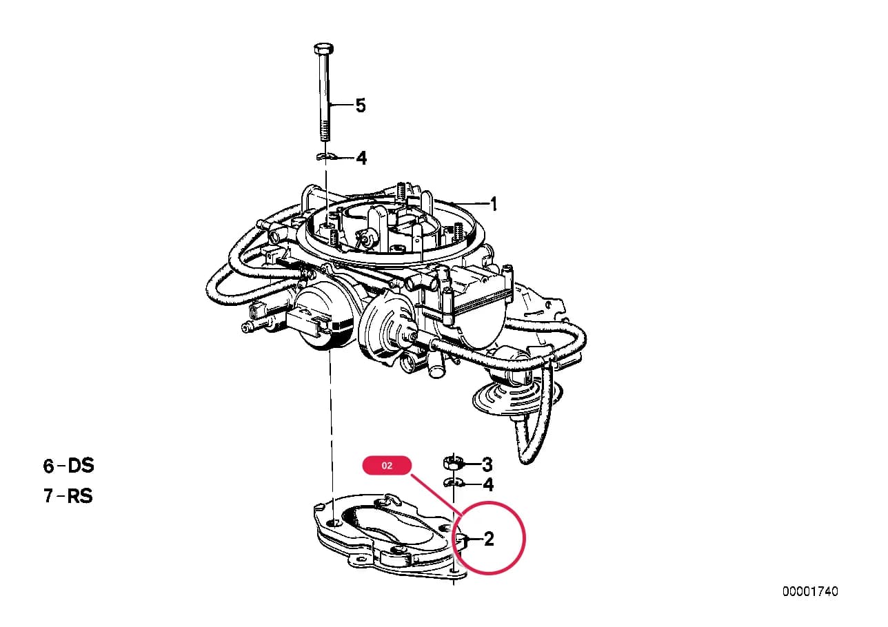 Flange — BMW Classic 5 E28 — 13 Fuel Preparation System › 13_1041 CARBURETTOR 2B4