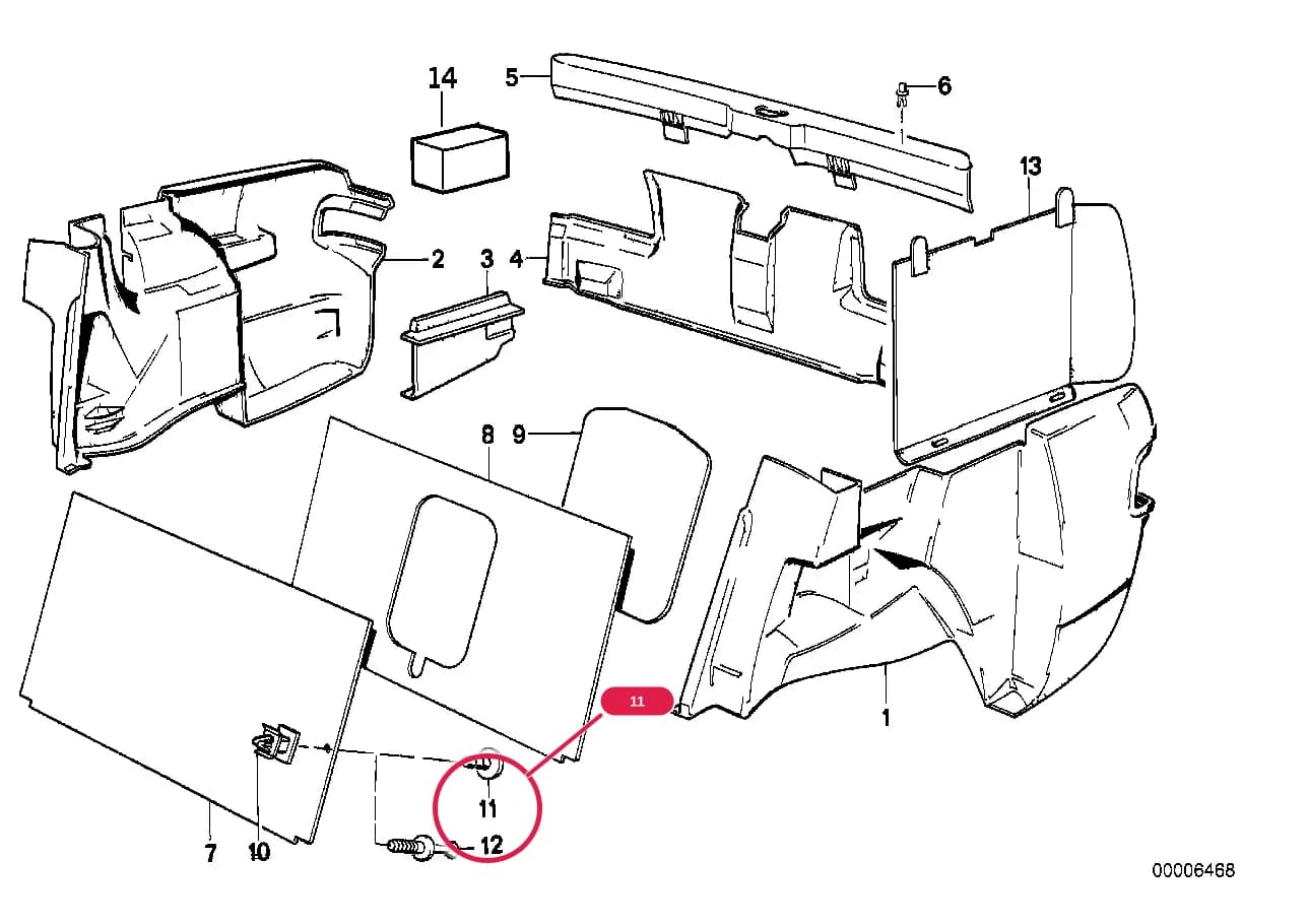 Fixing plug — BMW Classic 3 E30 — 51 Vehicle trim › 51_1730 Trunk trim panel