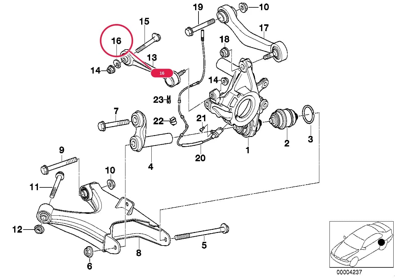 Eccentric flat washer — BMW Classic 7 E38 — 33 Rear Axle › 33_0444 REAR AXLE SUPPORT/WHEEL SUSPENSION