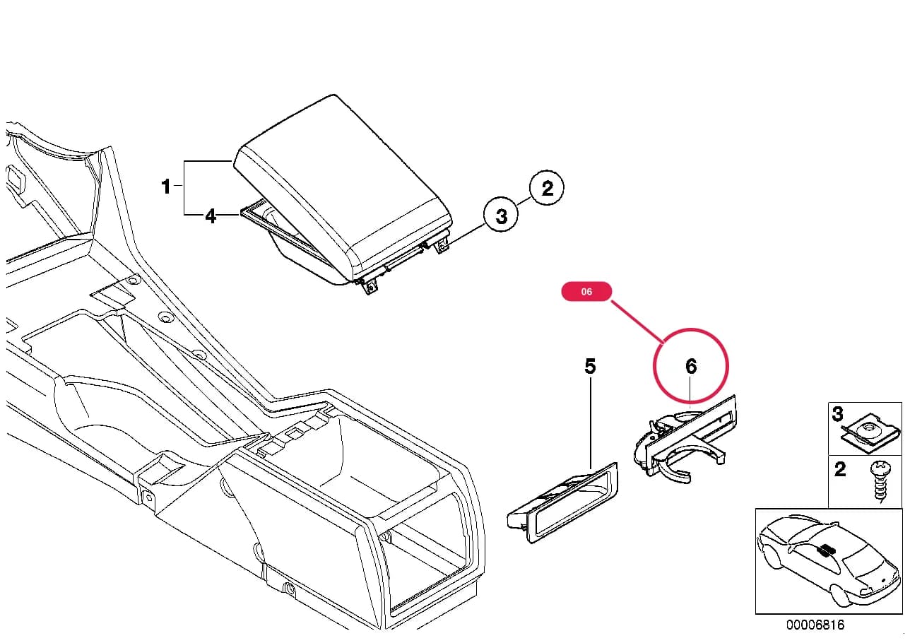 REAR CAN HOLDER — BMW Classic 5 E39 — 51 Vehicle trim › 51_2266 Mounting parts, centre console, rear