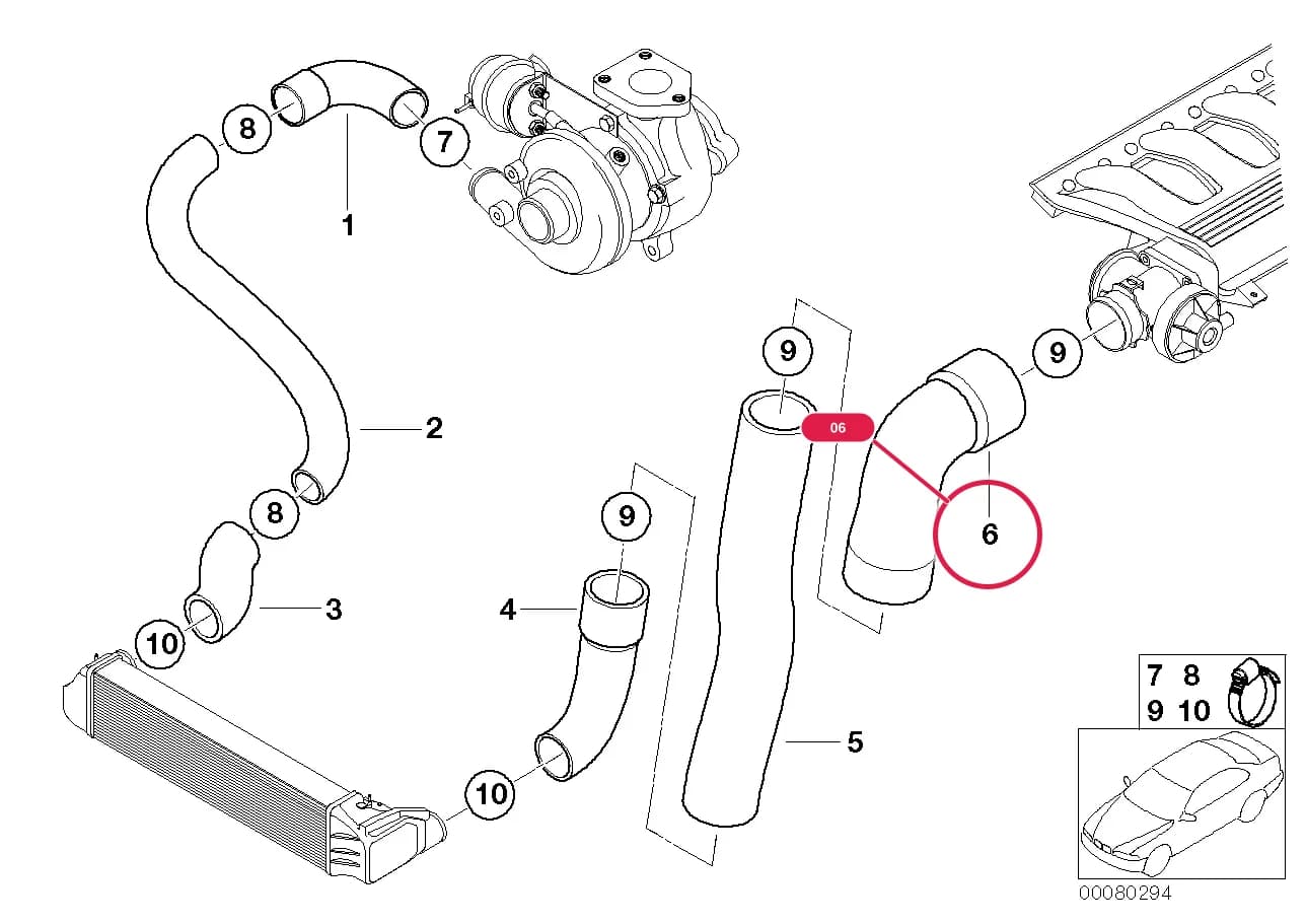 Pressure hose assy — BMW Classic 5 E39 — 11 Engine › 11_2956 INTAKE MANIFOLD-SUPERCHARG.AIR DUCT