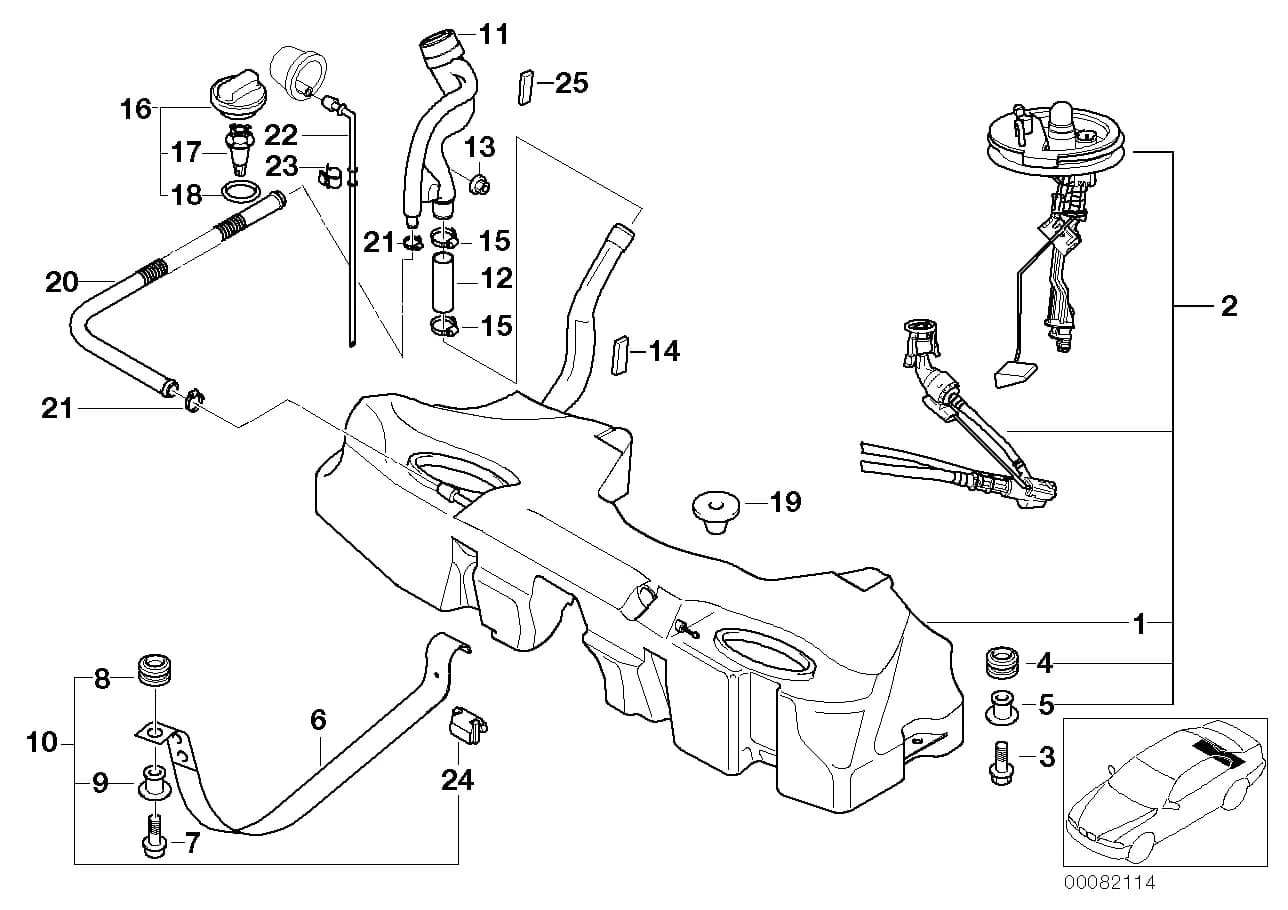 Holding strap — BMW Classic 5 E39 — 16 Fuel Supply › 16_0325 Fuel tank