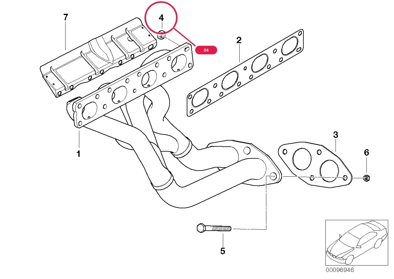 Hex nut — BMW 3 E46 — 11 Engine › 11_3199 Exhaust manifold