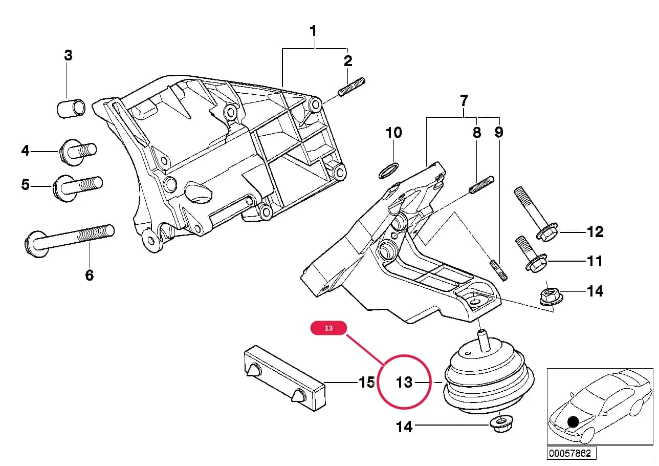 Rubber mounting — BMW Classic Z8 E52 — 22 Engine and gearbox suspension › 22_0051 Engine Suspension