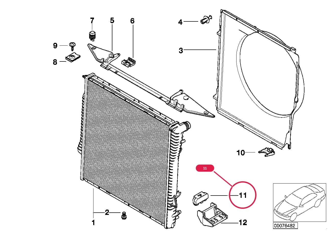 Rubber mounting — BMW X5 E53 — 17 Radiator › 17_0202 RADIATOR/FRAME