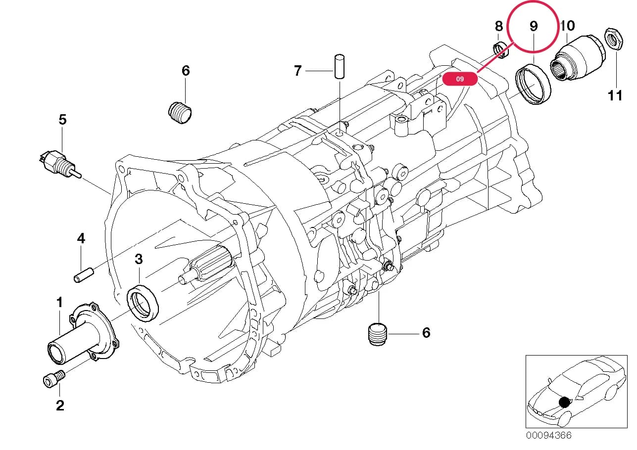 Shaft seal — BMW X5 E53 — 23 Manual Transmission › 23_0907 GS5-39DZ AWD, housing+add-on parts