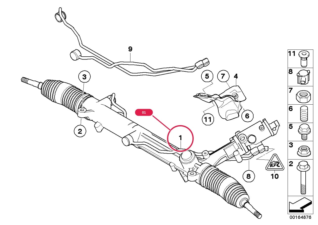 Exchange hydro steering gear Servotronic — BMW 5 E60 — 32 Steering › 32_1420 Hydro steering box