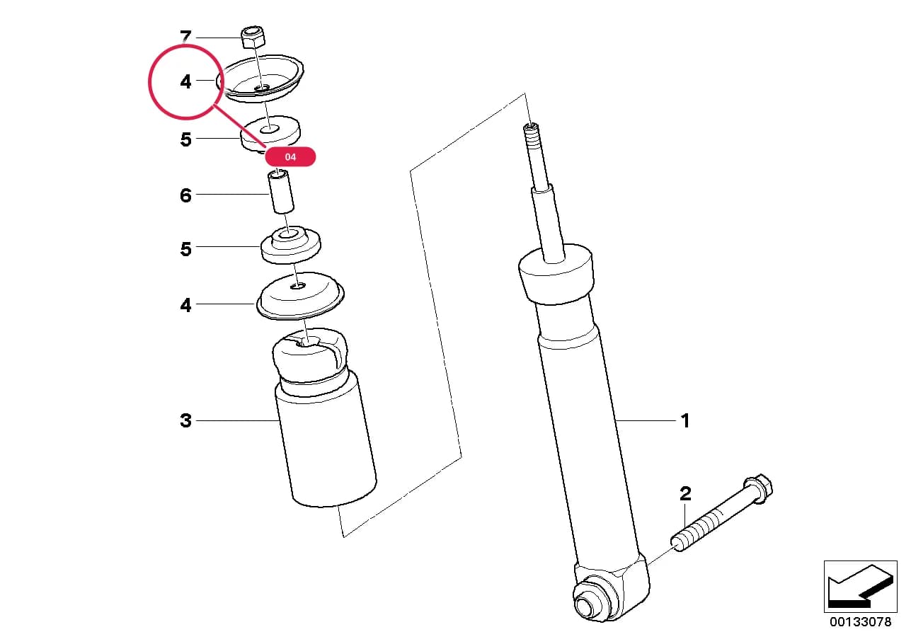 SUPPORTING CUP — BMW 5 E61 — 33 Rear Axle › 33_1221 REAR SPRING STRUT MOUNTING PARTS