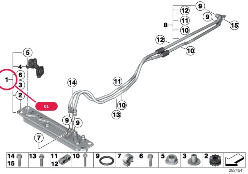 Heat exchanger — BMW X6 F16 — 17 Radiator › 17_0973 Heat exch./transmission oil cooler line