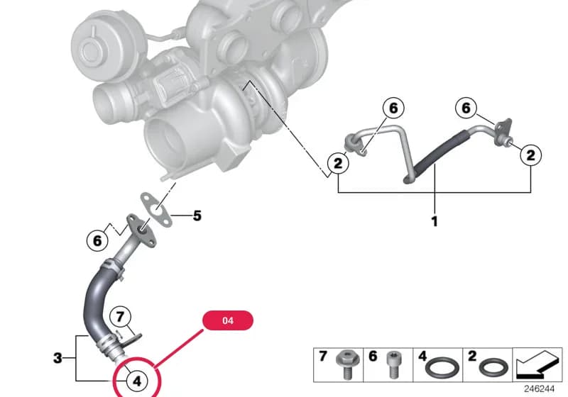 O-ring — BMW 5 F18 — 11 Engine › 11_4788 Oil supply, turbocharger