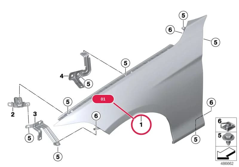 Side panel, front left — BMW 1 F21 — 41 Bodywork › 41_2144 Side panel, front
