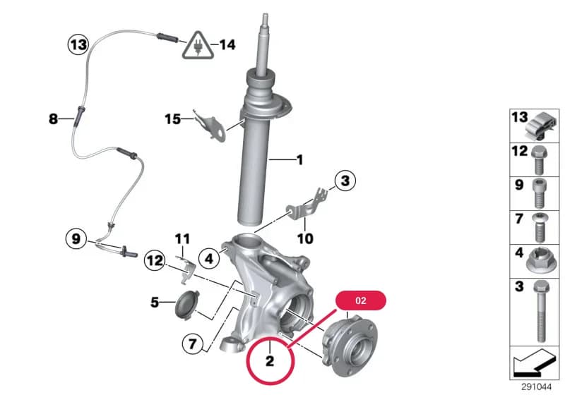 Carrier, left — BMW X3 F25 — 31 Front Axle › 31_0981 Front Spring strut/Carrier/Wheel bearing
