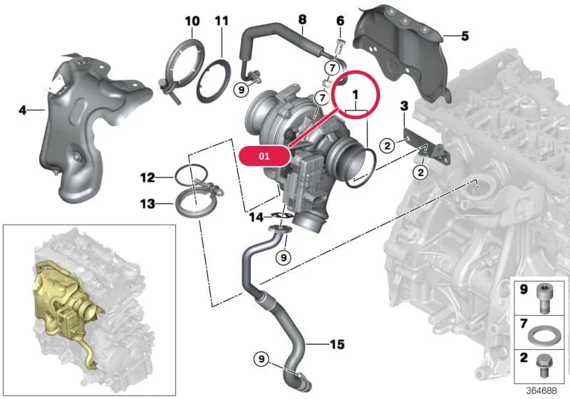 EXCH-TURBO CHARGER — BMW 2 F45 Active Tourer — 11 Engine › 11_6350 TURBO CHARGER WITH LUBRICATION