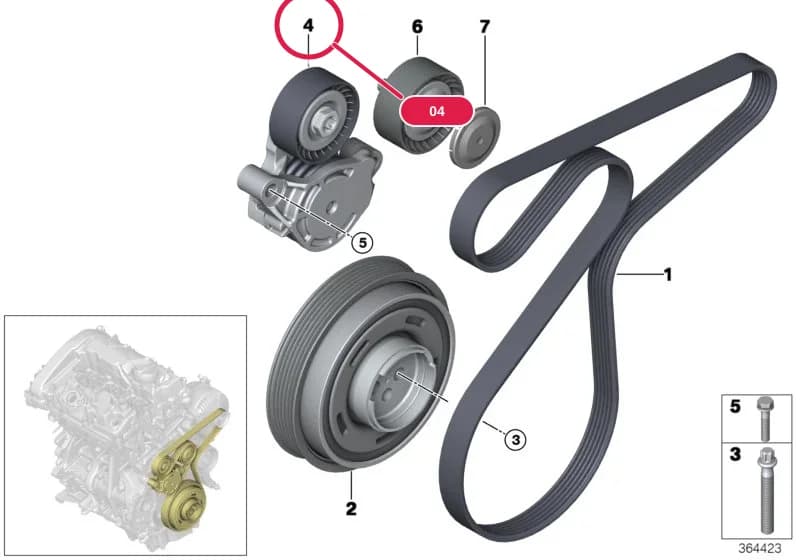 MECHANICAL BELT TENSIONER — BMW 1 F52 — 11 Engine › 11_5761 Belt Drive