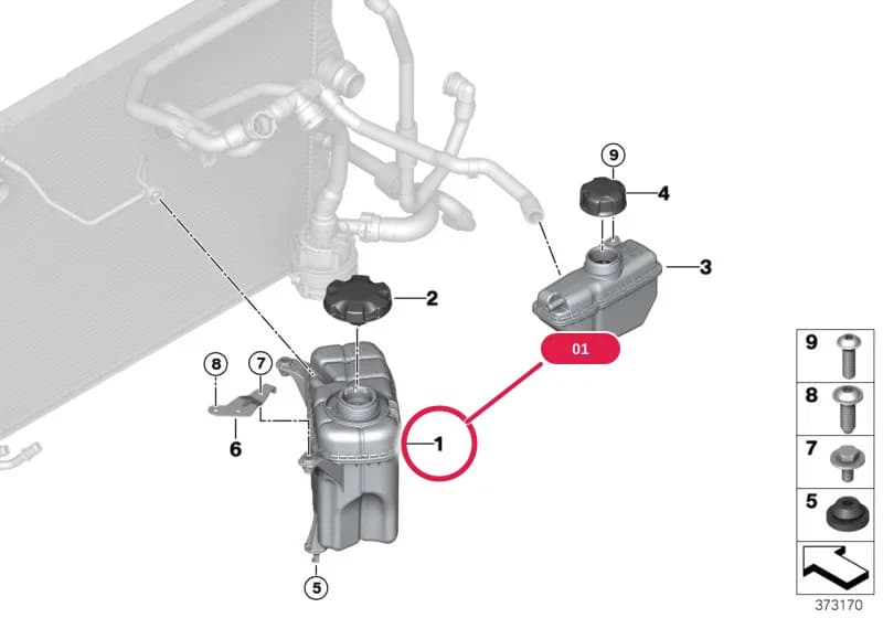 Expansion tank — BMW 3 F80 M3 — 17 Radiator › 17_0840 Expansion tank