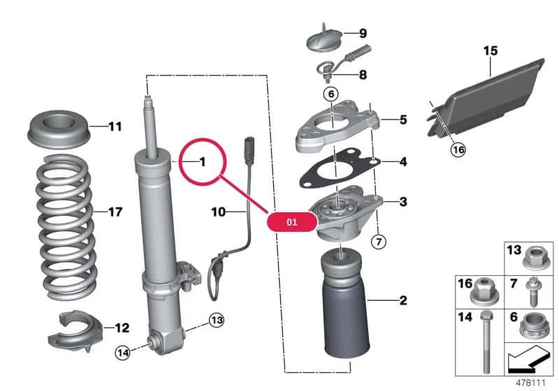 Shock absorber EDC, rear right — BMW 3 F80 M3 — 33 Rear Axle › 33_1822 Shock absorber, rear VDC
