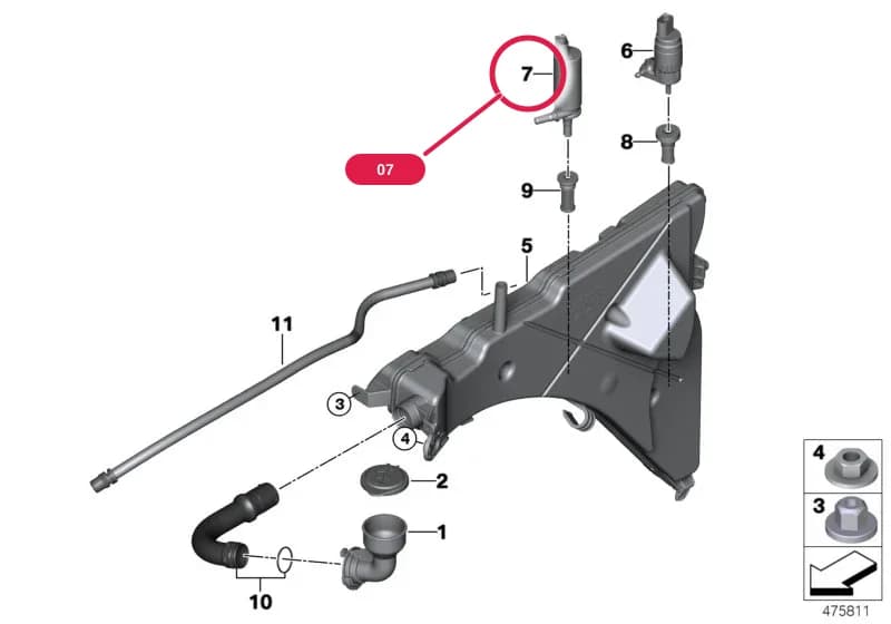 Pump, headlight washer system — BMW X5 M F85 — 61 Vehicle electrical system › 61_3340 Reservoir,windscr./headlight washer sys.