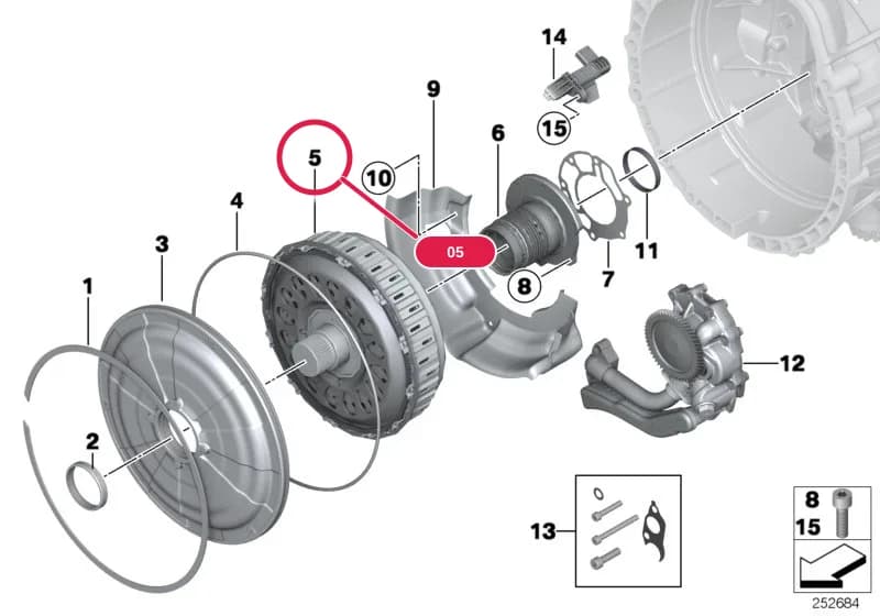 Twin clutch — BMW 2 F87 M2 — 28 Twin-clutch gearbox › 28_0020 GS7D36SG twin clutch / drive