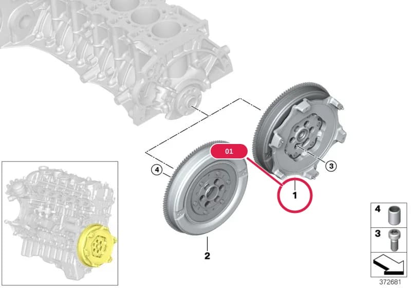 Twin Mass Flywheel — BMW 2 F87 M2 — 11 Engine › 11_5620 Flywheel