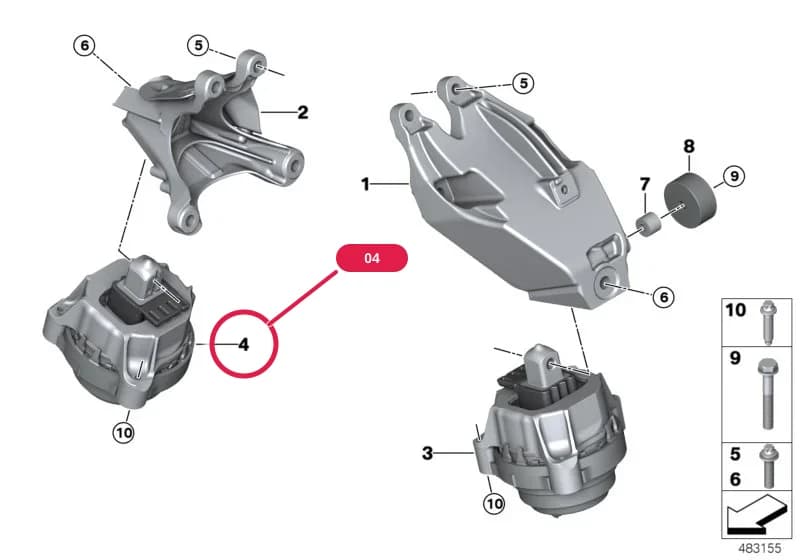 Engine mount, right — BMW X3 G01 — 22 Engine and gearbox suspension › 22_0271 Engine Suspension