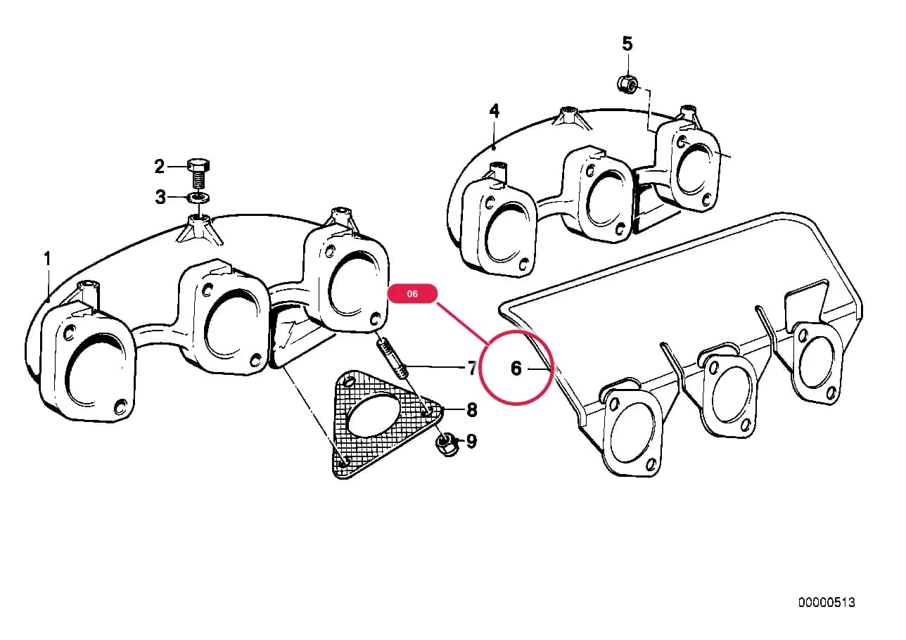 GASKET W/HEAT PROT.SHIELD ASBESTOSFREE — BMW Classic Z1 Roadster — 11 Engine › 11_1043 Exhaust manifold