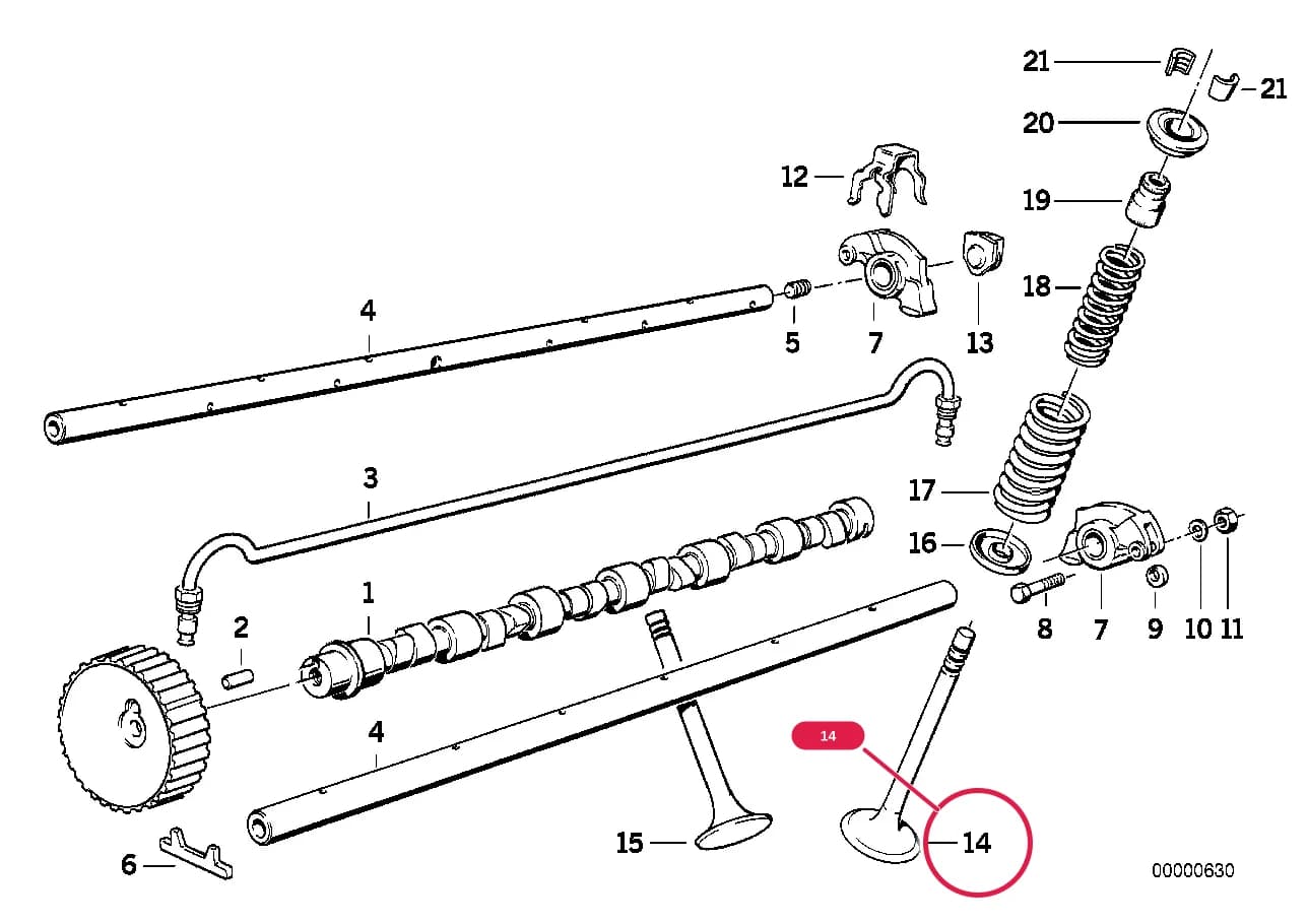 Intake valve — BMW Classic Z1 Roadster — 11 Engine › 11_1186 Valve Timing Gear - Cam Shaft