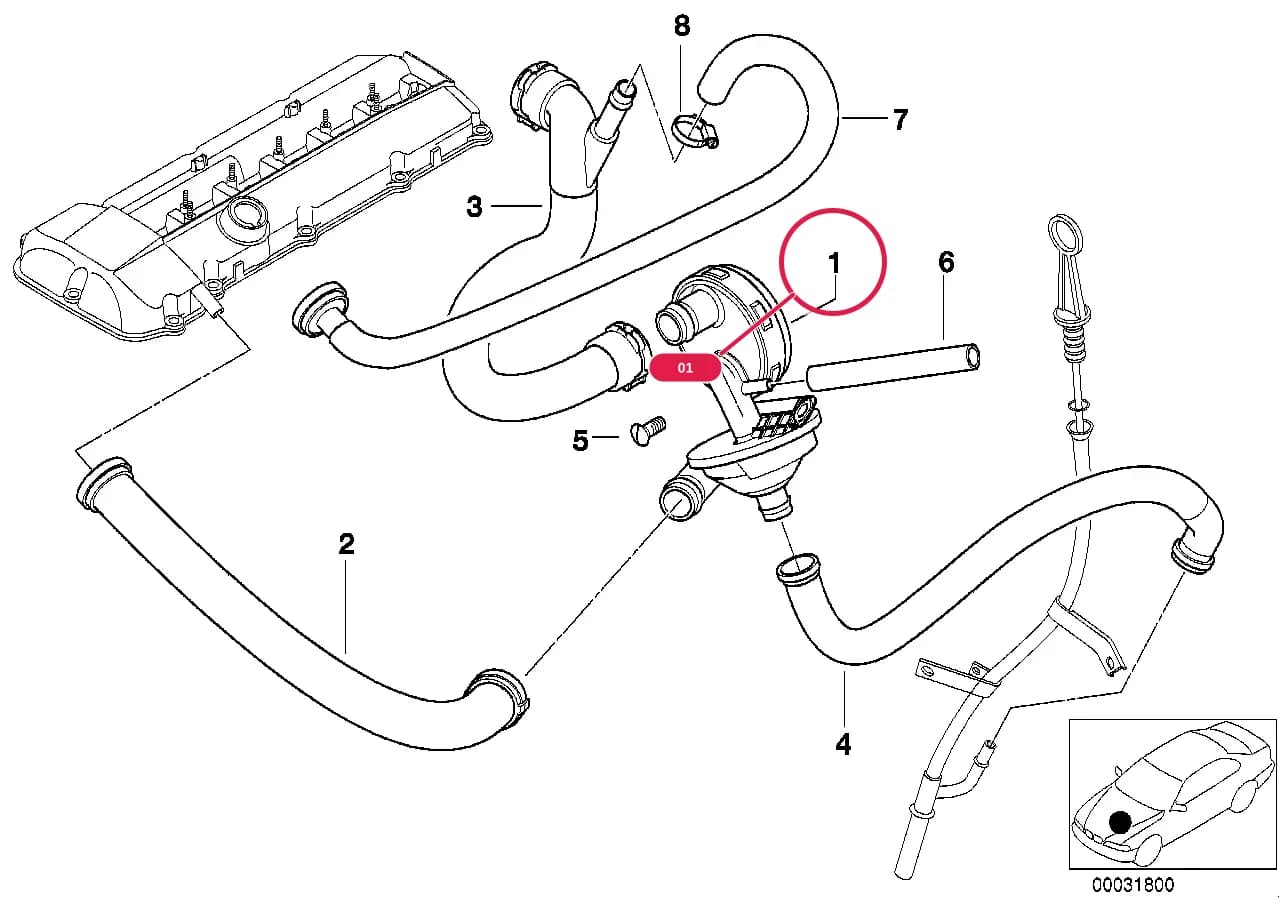 PRESSURE REGULATING VALVE — BMW Classic Z3 E36 — 11 Engine › 11_6220 Crankcase-Ventilation/oil separator