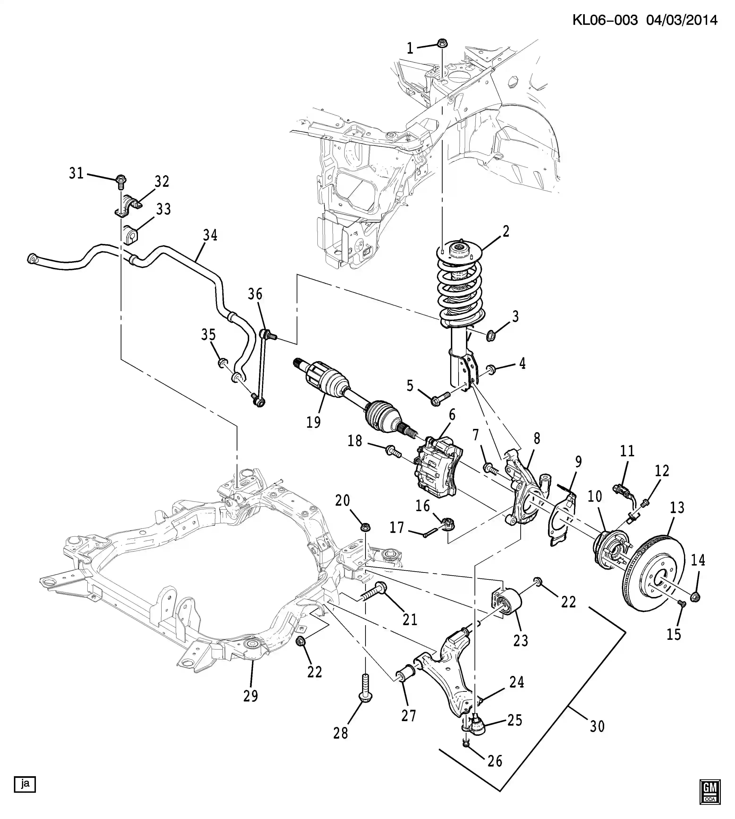 LINK,FRT STAB SHF(DATE TO 12/28/2011) — Captiva Captiva C100 (2007–2018) — SUSPENSION/FRONT