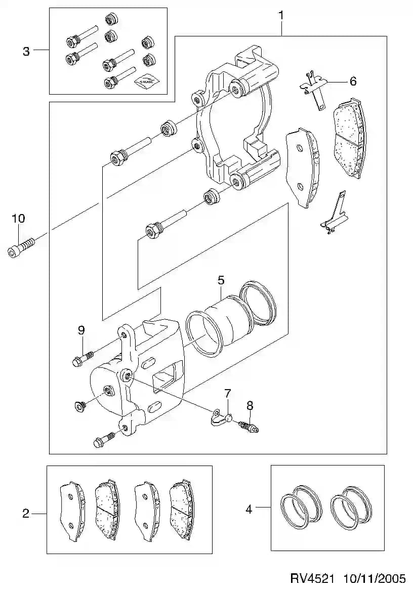 PAD KIT-RR BRAKE  — Epica Epica V200 (2003–2006) — REAR BRAKE(DISC)  (4521)