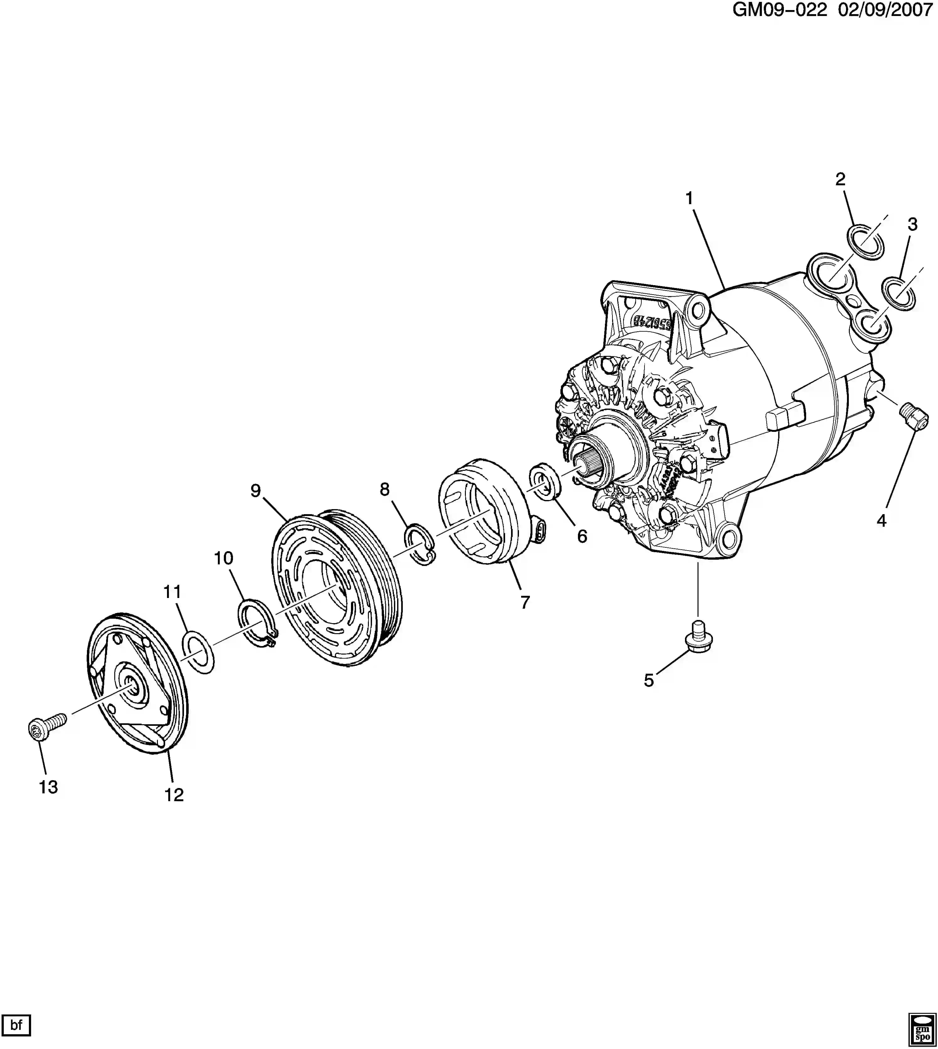 COMPRESSOR KIT,A/C(INCLS 2-13)(MATING CONN W/LEADS USE 12101937) — HHR HHR (2006–2011) — A/C COMPRESSOR ASM